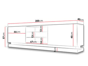 TV-taso Qiu 200 cm + LED hinta ja tiedot | TV-tasot | hobbyhall.fi