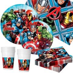 Kertakäyttöastiasetti The Avengers, 89 kpl. hinta ja tiedot | Tarjoiluastiat ja aterimet juhliin | hobbyhall.fi