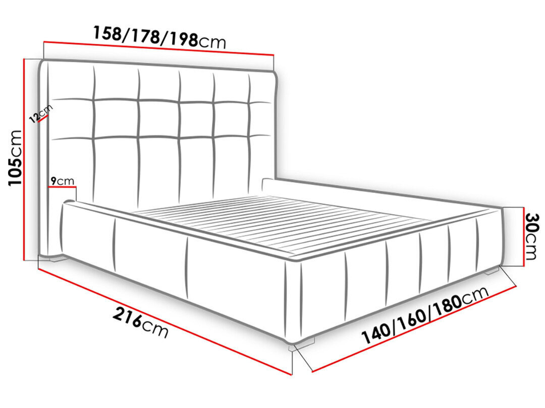 Sänky Alan 140 x 200 cm hinta ja tiedot | Sängyt | hobbyhall.fi