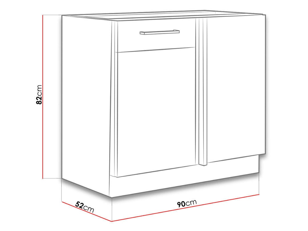 Keittiökaappi (alapuoli) VIGO 105 ND 1F BB hinta ja tiedot | Keittiön kaapit | hobbyhall.fi