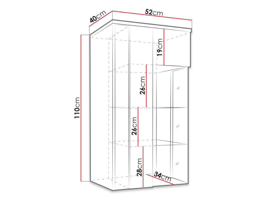 Seinäkaappi Marco 50 cm hinta ja tiedot | Vitriinit | hobbyhall.fi