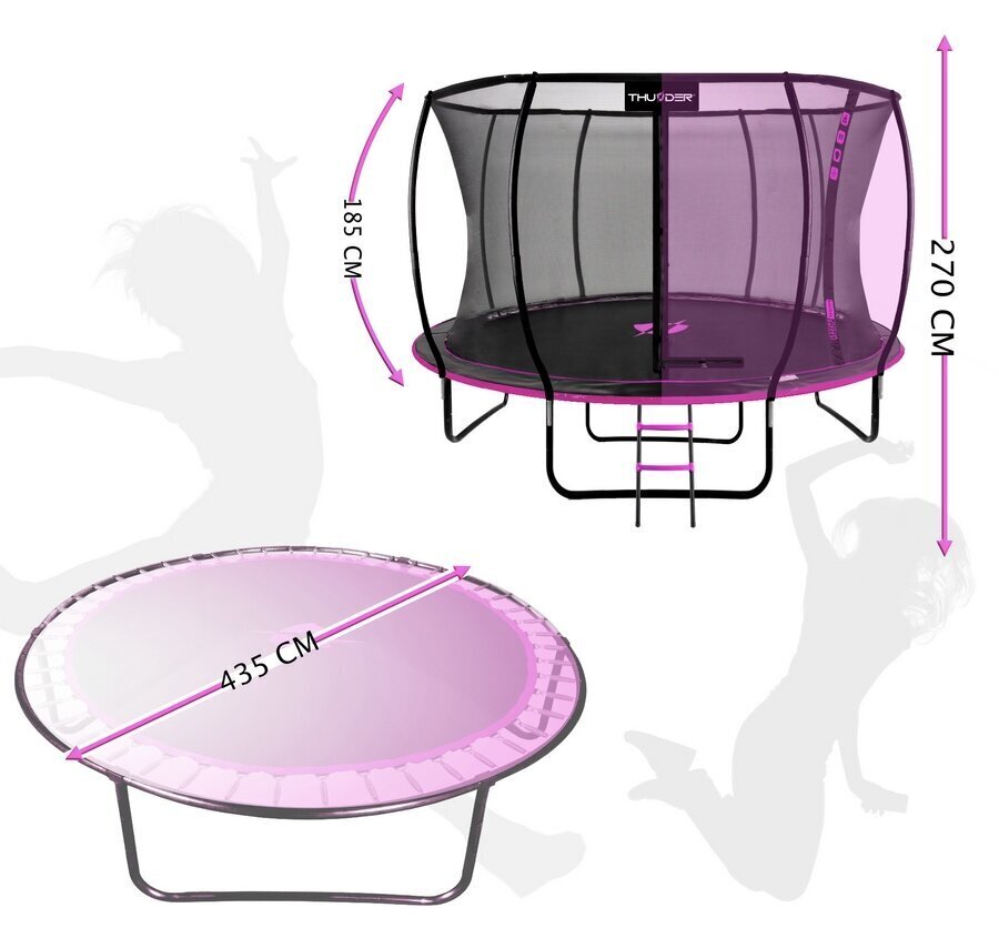 Trampoliini Thunder Inside Ultra 14Ft, 427 cm, Pinkki hinta ja tiedot | Trampoliinit | hobbyhall.fi