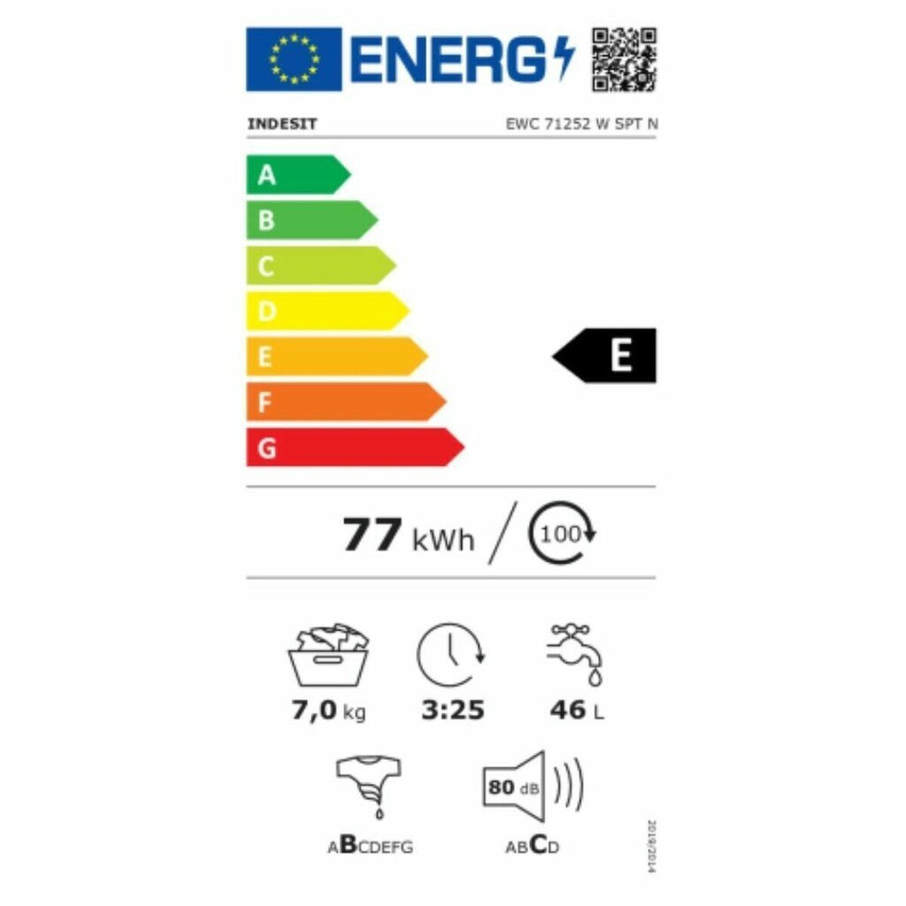 Indesit EWC71252WSPTN hinta ja tiedot | Pyykinpesukoneet | hobbyhall.fi