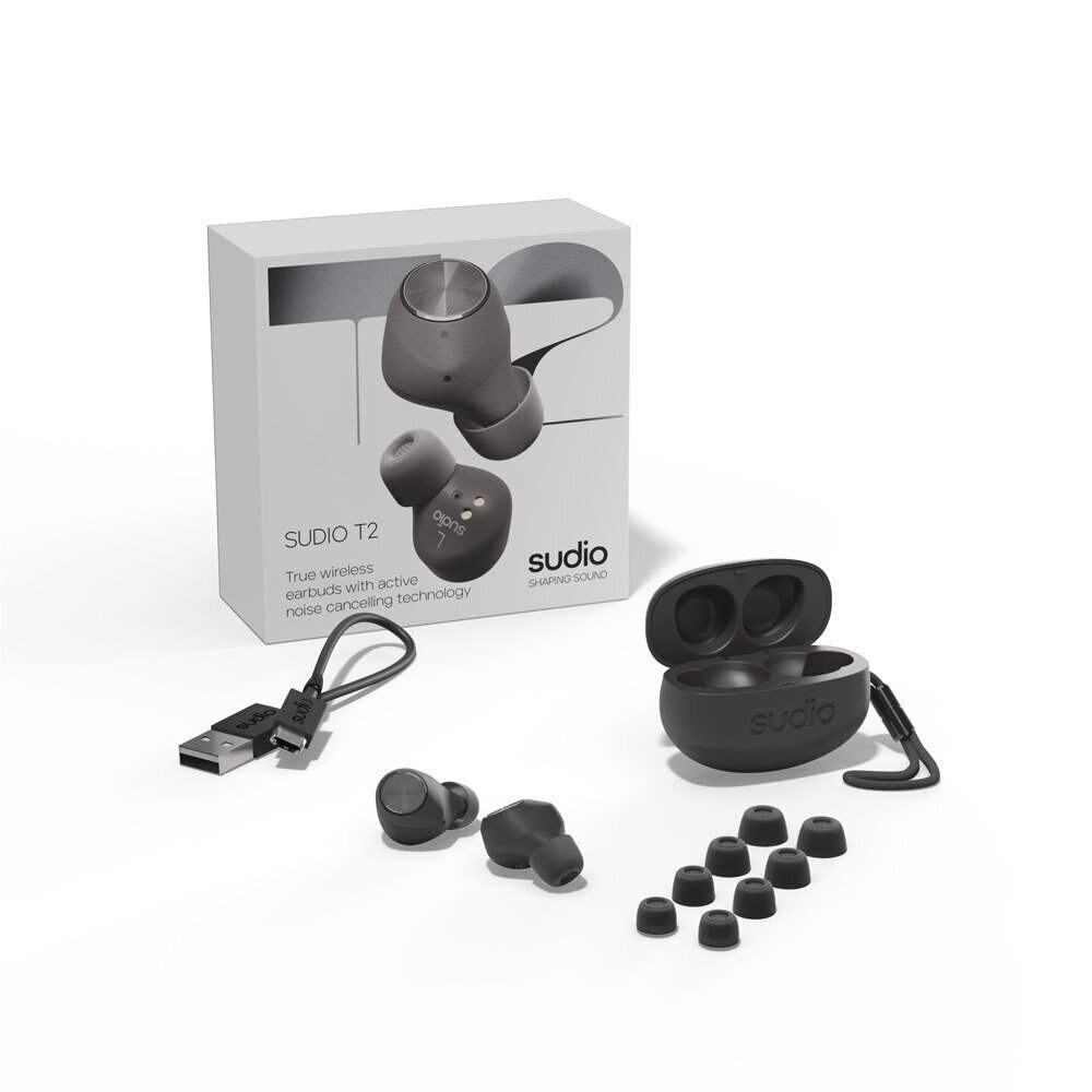 Sudio T2 ANC True Wireless Black hinta ja tiedot | Kuulokkeet | hobbyhall.fi