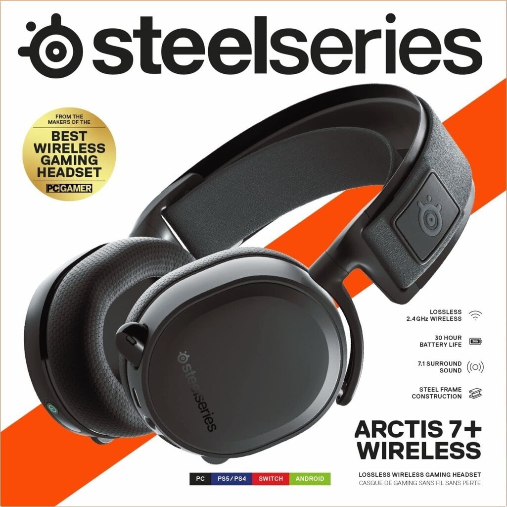 SteelSeries Arctis 7+, black hinta ja tiedot | Kuulokkeet | hobbyhall.fi