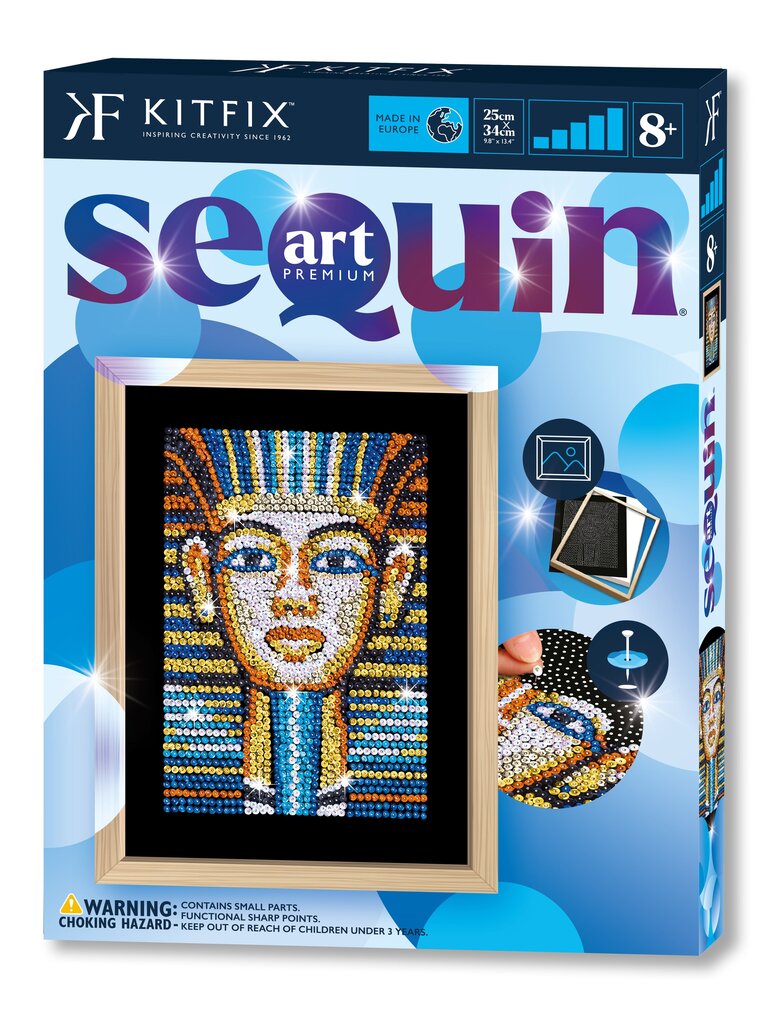 KITFIX DIY paljettitaide Tutankhamun Blue Kit hinta ja tiedot | Hiekkalaatikot | hobbyhall.fi