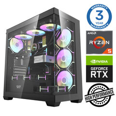 INTOP Ryzen 5 7500F 64GB DDR5 1TB SSD M.2 NVME+2TB RTX4070 12GB no-OS hinta ja tiedot | Pöytätietokoneet | hobbyhall.fi