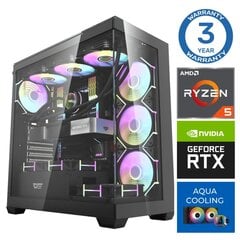 INTOP AQUA Ryzen 5 7600X 16GB DDR5 1TB SSD M.2 NVME RTX4070 SUPER 12GB no-OS hinta ja tiedot | Pöytätietokoneet | hobbyhall.fi