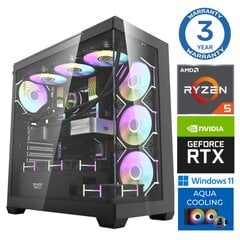 INTOP AQUA Ryzen 5 7600X 64GB DDR5 1TB SSD M.2 NVME+2TB RTX4060Ti 8GB WIN11Pro hinta ja tiedot | Pöytätietokoneet | hobbyhall.fi