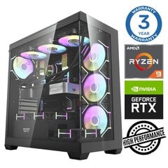 INTOP Ryzen 9 5900X 16GB DDR5 1TB SSD M.2 NVME RTX4070 SUPER 12GB no-OS hinta ja tiedot | Pöytätietokoneet | hobbyhall.fi