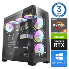 INTOP Ryzen 9 5900X 32GB DDR5 1TB SSD M.2 NVME RTX4070 SUPER 12GB Win11 hinta ja tiedot | Pöytätietokoneet | hobbyhall.fi