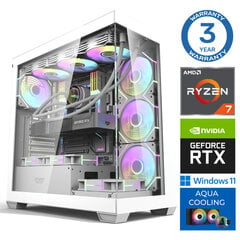 INTOP AQUA Ryzen 7 7700X 16GB DDR5 1TB SSD M.2 NVME+2TB RTX4070 SUPER 12GB WIN11 hinta ja tiedot | Pöytätietokoneet | hobbyhall.fi