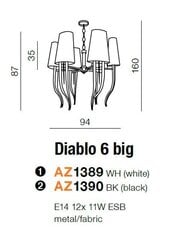 Azzardo lamppu Diablo 6 Big AZ1389 hinta ja tiedot | Riippuvalaisimet | hobbyhall.fi