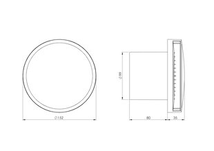 Sähkötuuletin Europlast EAT100HT E-EXTRA, Ø100mm, sulkemisen kansi, kuulalaakereilla, ajastimen, kosteusanturill hinta ja tiedot | Kylpyhuoneen tuulettimet | hobbyhall.fi