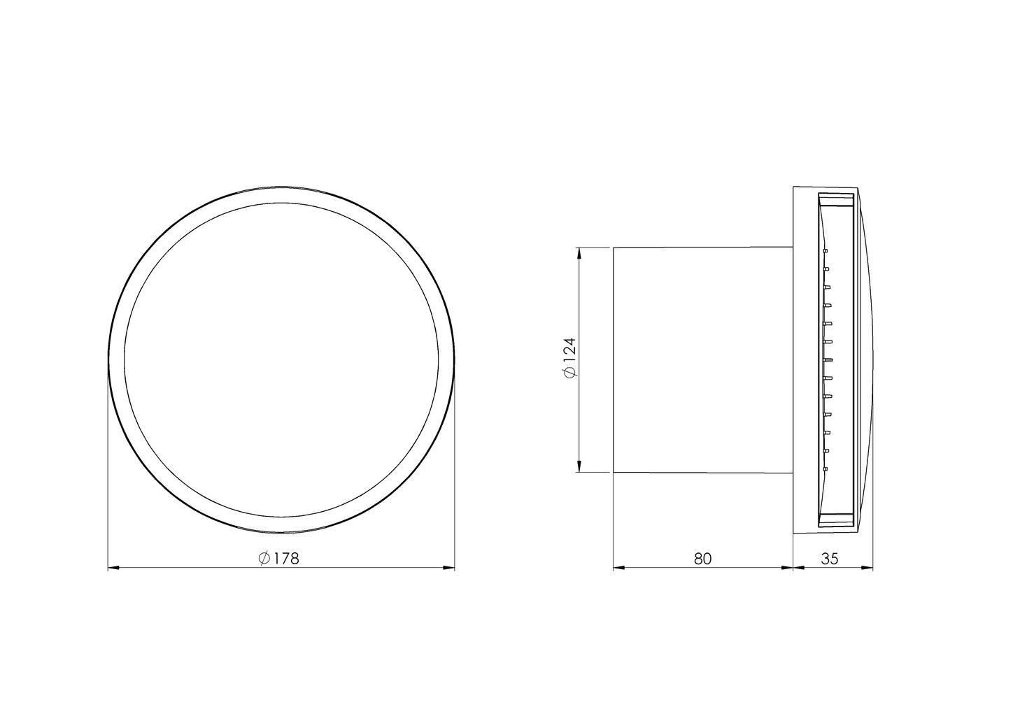 Sähkötuuletin Europlast EAT125 E-EXTRA, Ø125mm, sulkemisen kansi, kuulalaakereilla hinta ja tiedot | Kylpyhuoneen tuulettimet | hobbyhall.fi