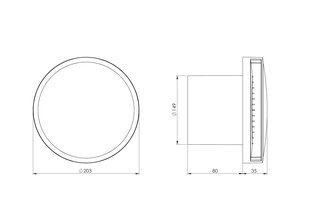 Sähkötuuletin EuroplastEAT150A E-EXTRA, Ø150mm, sulkemisen kansi, kuulalaakereilla, antrasiitti hinta ja tiedot | Kylpyhuoneen tuulettimet | hobbyhall.fi