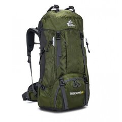 Retkeilyreppu RG Trekking 60 (50L + 10L) Khaki Green hinta ja tiedot | RG Camp Urheilu ja vapaa-aika | hobbyhall.fi