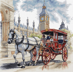 Kirjontapakkaus "Carriage Ride" 35x35cm SBU5040 Luca-S hinta ja tiedot | Kirjontatarvikkeet | hobbyhall.fi