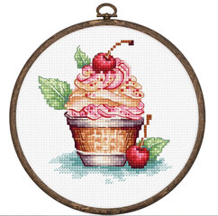 Kirjontapakkaus, jossa vanne Mukana "Cherry Ice Cream" 8x9cm SBC104 Luca-S hinta ja tiedot | Kirjontatarvikkeet | hobbyhall.fi