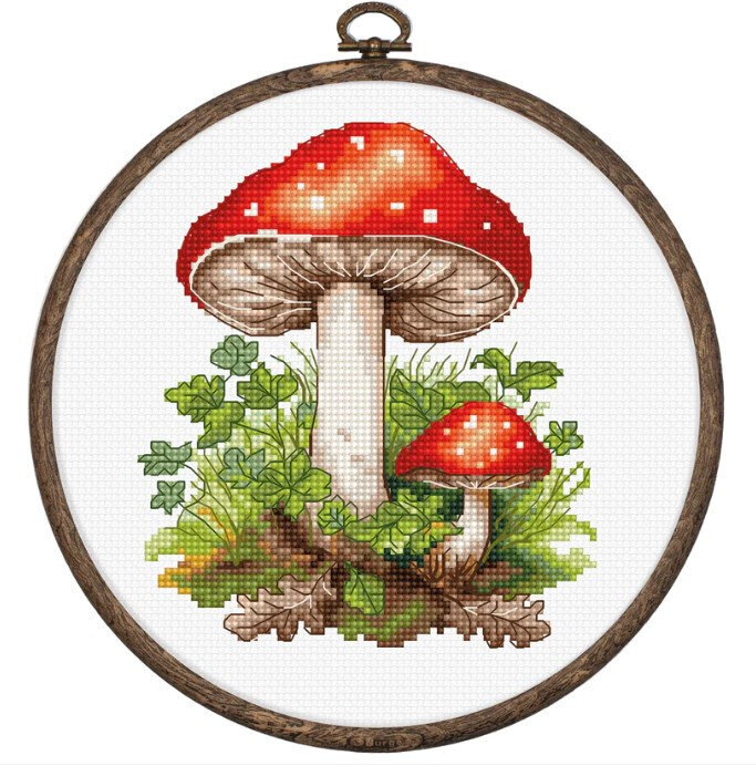 Kirjontapakkaus, jossa vanne Mukana "Amanita Muscaria" 11x13cm SBC232 Luca-S hinta ja tiedot | Kirjontatarvikkeet | hobbyhall.fi