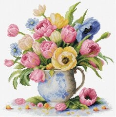 Kirjontapakkaus "Tulips Bouquet" 26x26,5cm SB7034 Luca-S hinta ja tiedot | Kirjontatarvikkeet | hobbyhall.fi