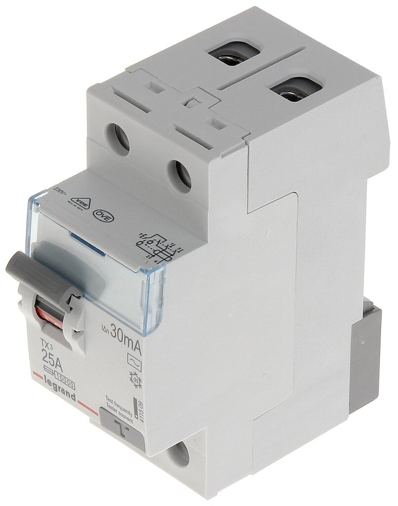 RCD-kytkin LE-411509 Yksivaiheinen, AC-tyyppi 30 mA 25 A Legrand hinta ja tiedot | Kytkimet ja pistorasiat | hobbyhall.fi