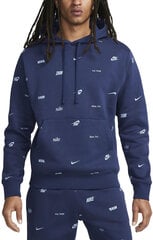 Nike Miesten Villapaita M Nk Club+ Bb Po Hoodie Fleece Blue FB7434 410 FB7434 410/M hinta ja tiedot | Miesten puserot ja hupparit | hobbyhall.fi