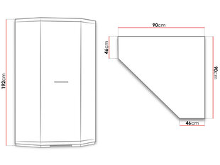 Kulmavaatekaappi Vegas hinta ja tiedot | Kaapit | hobbyhall.fi