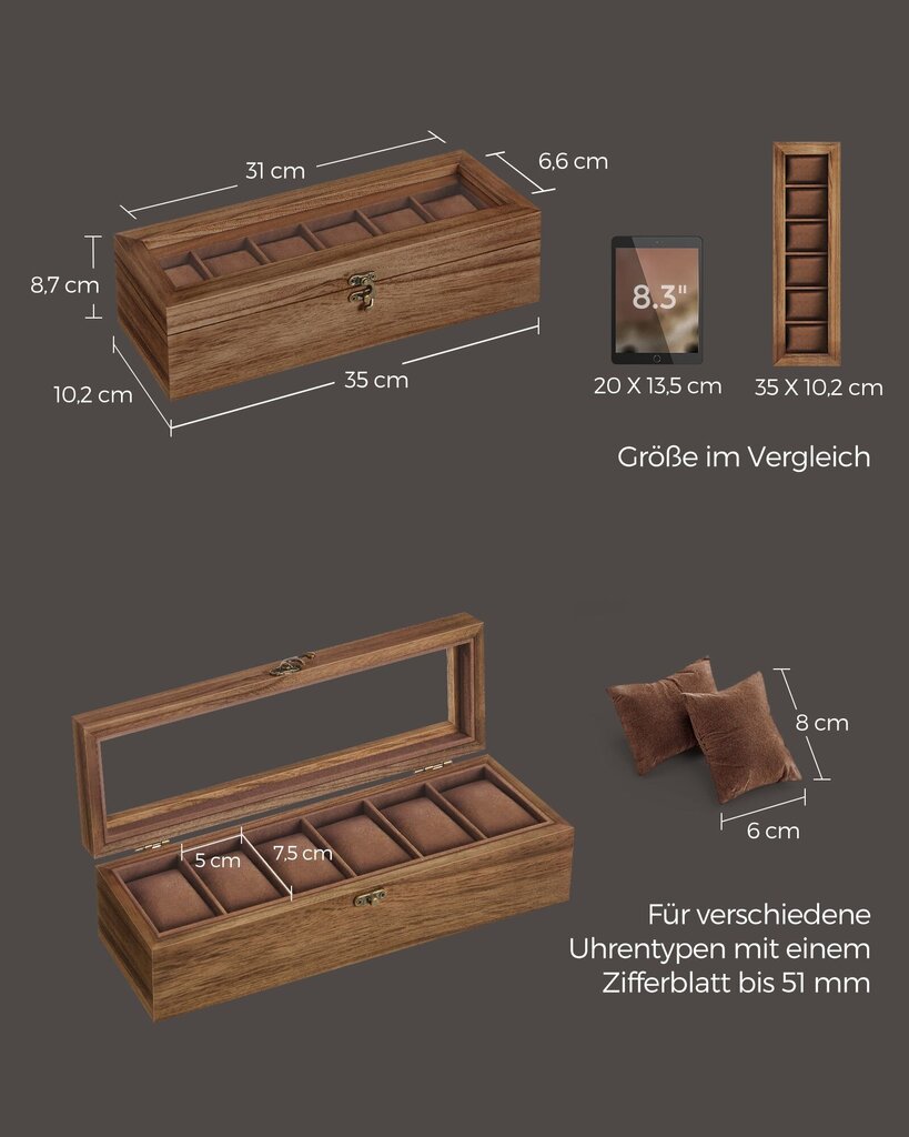 Korurasia Songmics, 10x35x9 cm, ruskea hinta ja tiedot | Sisustustuotteet | hobbyhall.fi