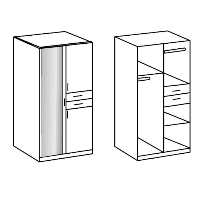Vaatekaappi Bitburg peilillä, valkoinen hinta ja tiedot | Kaapit | hobbyhall.fi