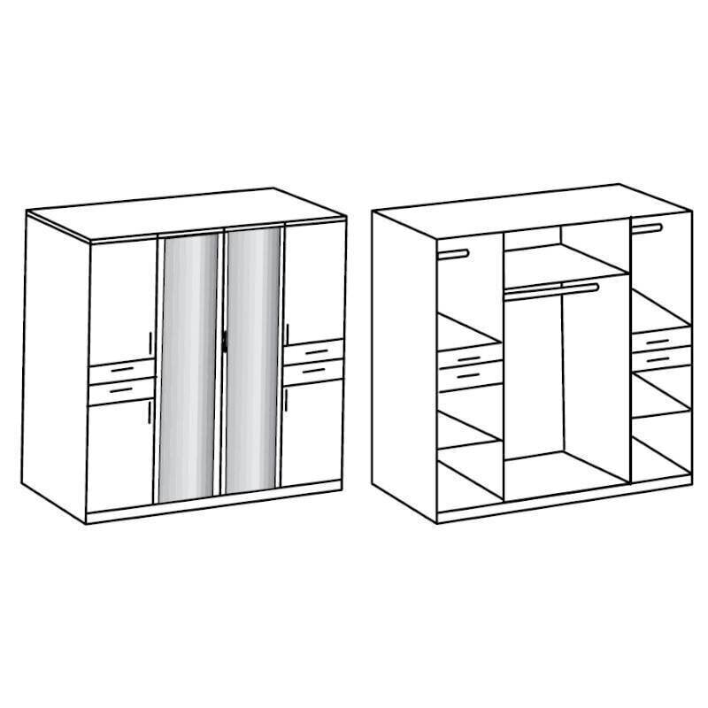 Vaatekaappi Bitburg peilillä, valkoinen hinta ja tiedot | Kaapit | hobbyhall.fi