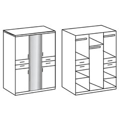 Vaatekaappi Bitburg peilillä, valkoinen hinta ja tiedot | Kaapit | hobbyhall.fi