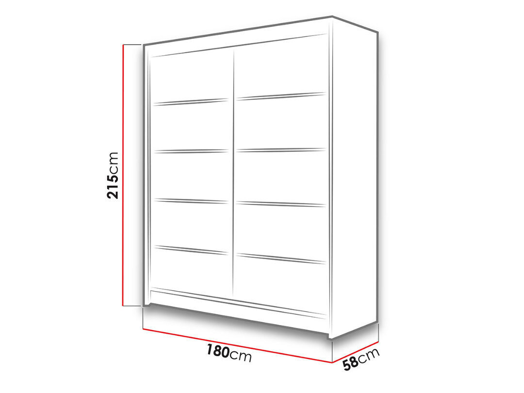 Liukuovellinen vaatekaappi Tallin IV + LED hinta ja tiedot | Kaapit | hobbyhall.fi