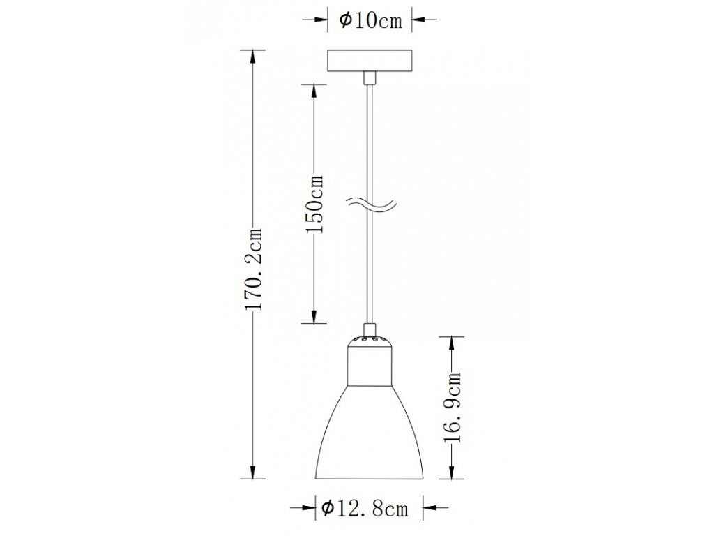 Riippuvalaisin Etore L, 12,8 cm, valkoinen 1983 hinta ja tiedot | Riippuvalaisimet | hobbyhall.fi