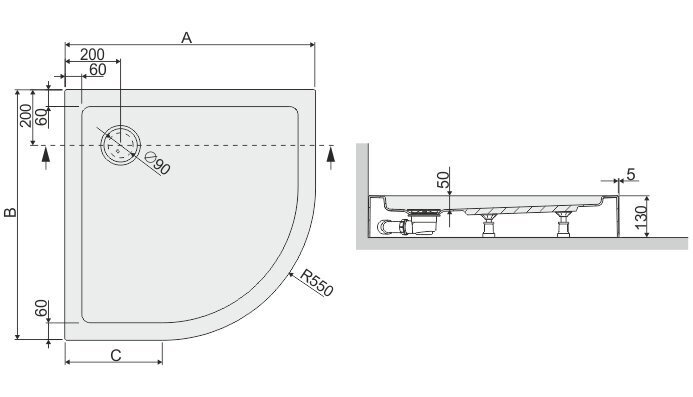 Sanplast Free Line BPza / Free 80x80x5 hinta ja tiedot | Suihkualtaat | hobbyhall.fi