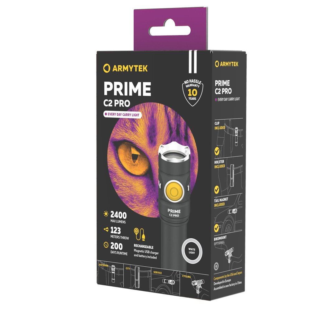 Taskulamppu Armytek Prime C2 Pro Magnet USB hinta ja tiedot | Taskulamput ja valonheittimet | hobbyhall.fi