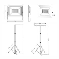 Työvalo LED 1x100W 6000K jalustalla hinta ja tiedot | Forever light Kodin remontointi | hobbyhall.fi