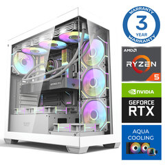 INTOP AQUA Ryzen 5 7600X 16GB DDR5 1TB SSD M.2 NVME RTX4070 SUPER 12GB no-OS hinta ja tiedot | Pöytätietokoneet | hobbyhall.fi