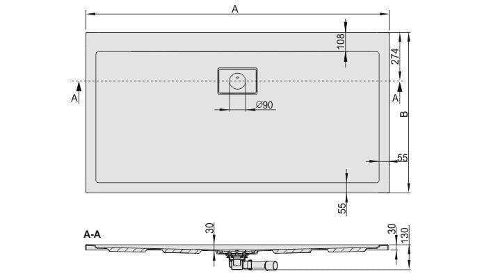 Suihkuallas Sanplast Space Line B / Space 90x140x3, valkoinen hinta ja tiedot | Suihkualtaat | hobbyhall.fi