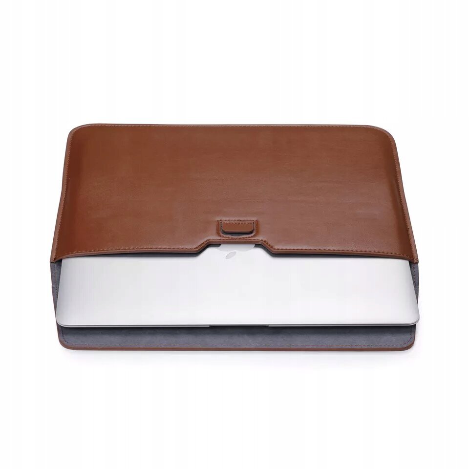 Kannettavan suojakotelo Suojakuori kannettavan laukku Laptop Sleeve Macbook Air 15 / Pro M1 M2 2020 15 4Tech eko-nahkaa 16" ruskea hinta ja tiedot | Tietokonelaukut | hobbyhall.fi