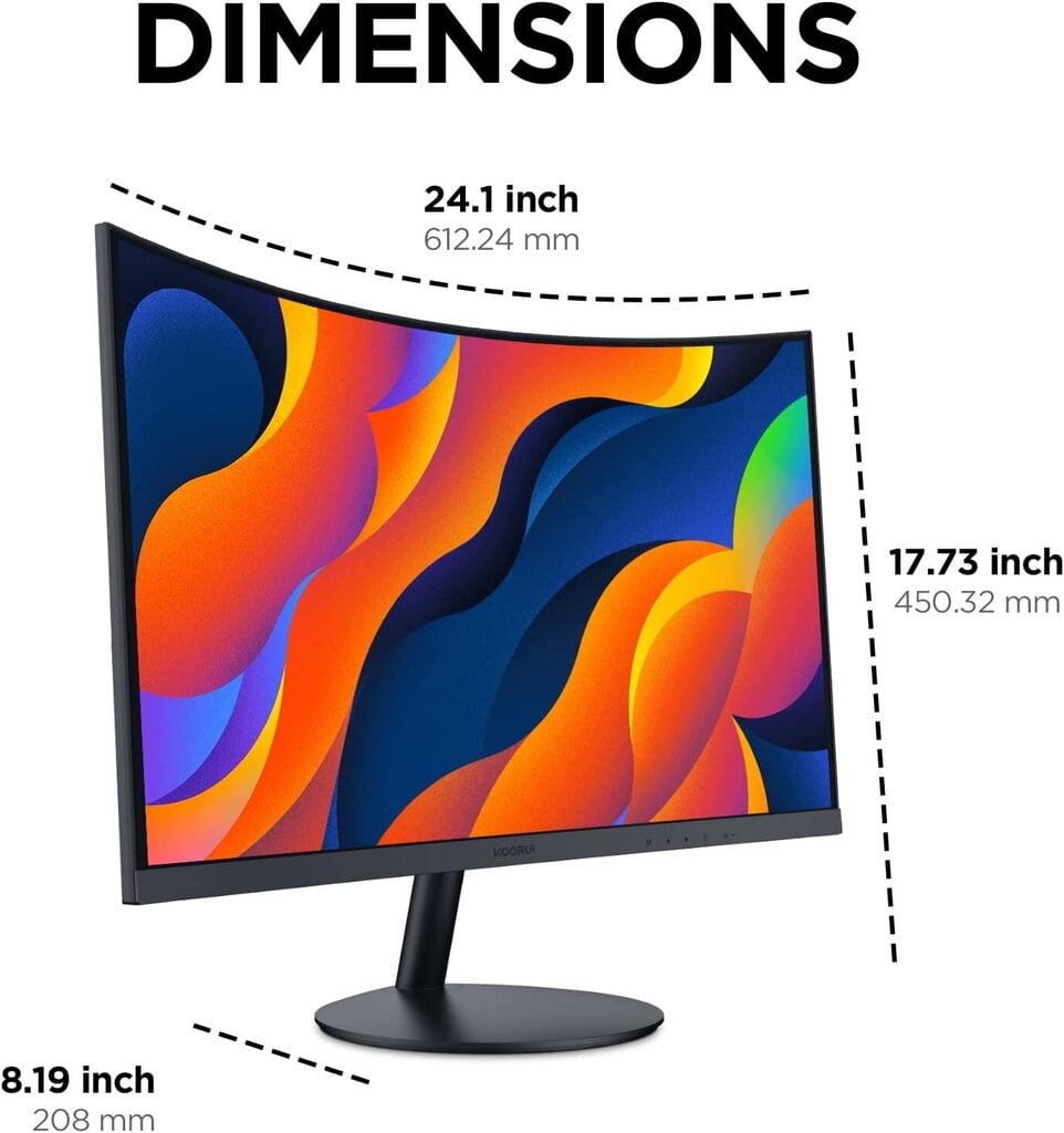 Koorui Curved Monitor 27 Inch hinta ja tiedot | Näytöt | hobbyhall.fi