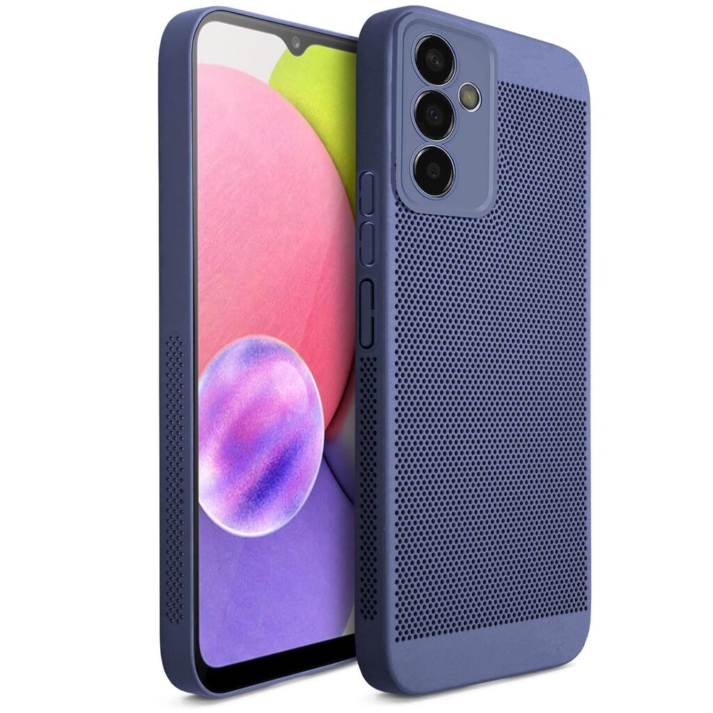 Moozy suojakuori Samsung Galaxy A14 kotelo tuuletuskuviolla VentiGuard Case, sininen hinta ja tiedot | Puhelimen kuoret ja kotelot | hobbyhall.fi