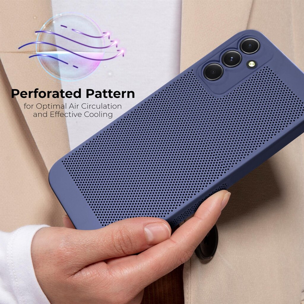 Moozy suojakuori Samsung Galaxy A14 kotelo tuuletuskuviolla VentiGuard Case, sininen hinta ja tiedot | Puhelimen kuoret ja kotelot | hobbyhall.fi