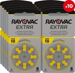 Elementit RAYOVAC EXTRA V10AT 80 kpl. hinta ja tiedot | Paristot | hobbyhall.fi