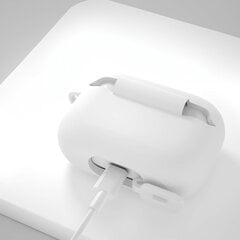 Kotelo kotelosuoja suojakuori Hang Silicon Case Kuulokekotelo AirPods Pro 1 + klipsikoukku hinta ja tiedot | 4Tech Tietokoneet ja pelaaminen | hobbyhall.fi