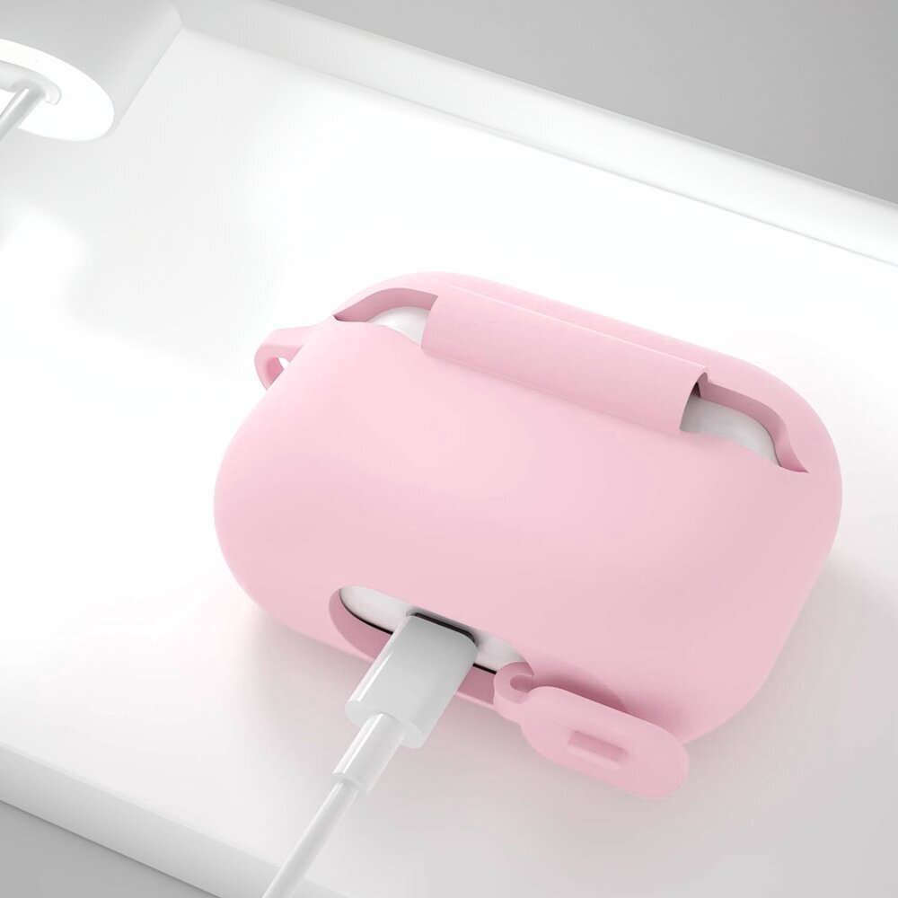 Kotelo kotelosuoja suojakuori Hang Silicon Case Kuulokekotelo AirPods Pro 1 + klipsikoukku hinta ja tiedot | Kuulokkeiden tarvikkeet | hobbyhall.fi