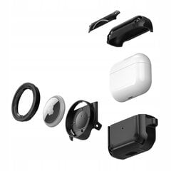 Kotelo kotelosuoja suojakuori Hang Silicon Case Kuulokekotelo AirPods Pro 1 + klipsikoukku + AirTag hinta ja tiedot | 4Tech Tietokoneet ja pelaaminen | hobbyhall.fi