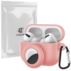 Kotelo kotelosuoja suojakuori Hang Silicon Case Kuulokekotelo AirPods Pro 1 + klipsikoukku + airtag hinta ja tiedot | Kuulokkeiden tarvikkeet | hobbyhall.fi