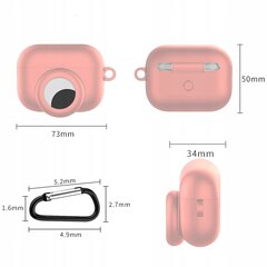 Kotelo kotelosuoja suojakuori Hang Silicon Case Kuulokekotelo AirPods Pro 1 + klipsikoukku + airtag hinta ja tiedot | Kuulokkeiden tarvikkeet | hobbyhall.fi