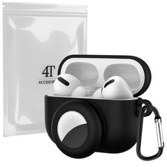 Kotelo kotelosuoja suojakuori Hang Silicon Case Kuulokekotelo AirPods Pro 1 + klipsikoukku + airtag hinta ja tiedot | 4Tech Tietokoneet ja pelaaminen | hobbyhall.fi